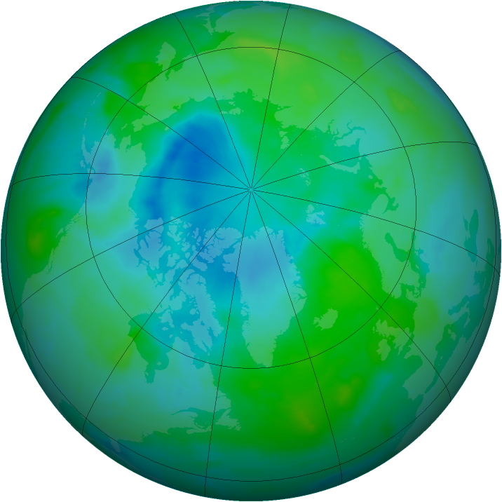 Arctic ozone map for 26 August 2012